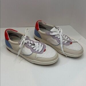 Madewell leather court sneakers with eye-catching bright color-blocking Sz 9.5